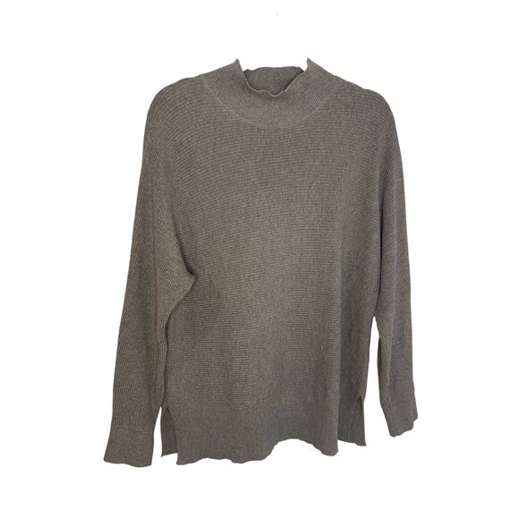 Banana Republic Tops - Banana Republic Gray Mock Neck Sweater Ribbed Knit Pullover Women’s Medium